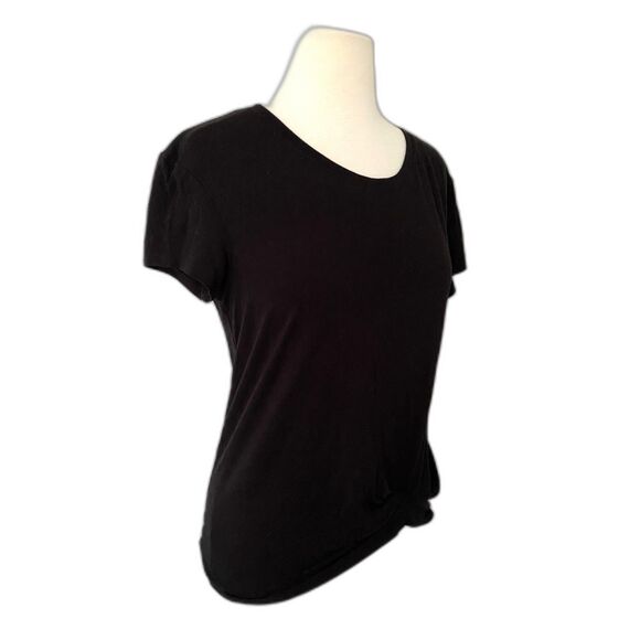 Athleta Black Side Knot Stretchy Short Sleeve Crewneck Top Tee Soft Fabric Sz S - Picture 3 of 6